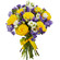 bouquet of yellow roses and irises. Madrid