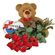 red roses with teddy and chocolates. Madrid